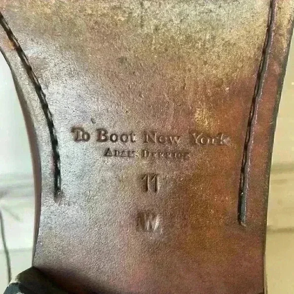 To Boot New York Mens 11 Luxury Leather Wingtip Oxford Shoes Made in Italy - Picture 3 of 9